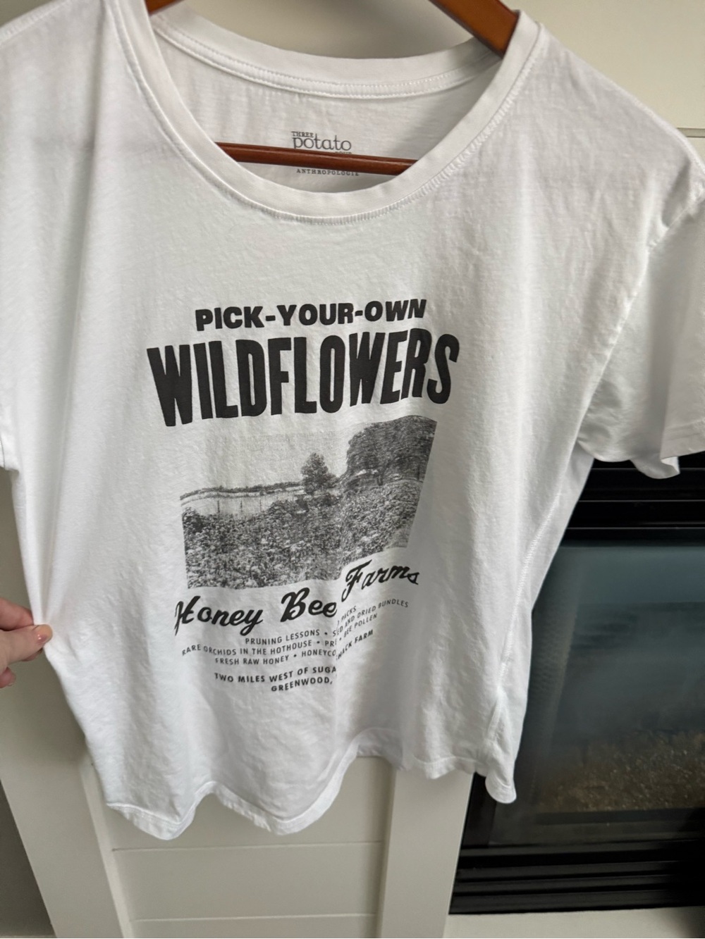 Pick-Your-Own Wildflowers three potato, four brand Graphic Tee - White & black